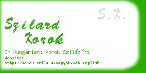 szilard korok business card